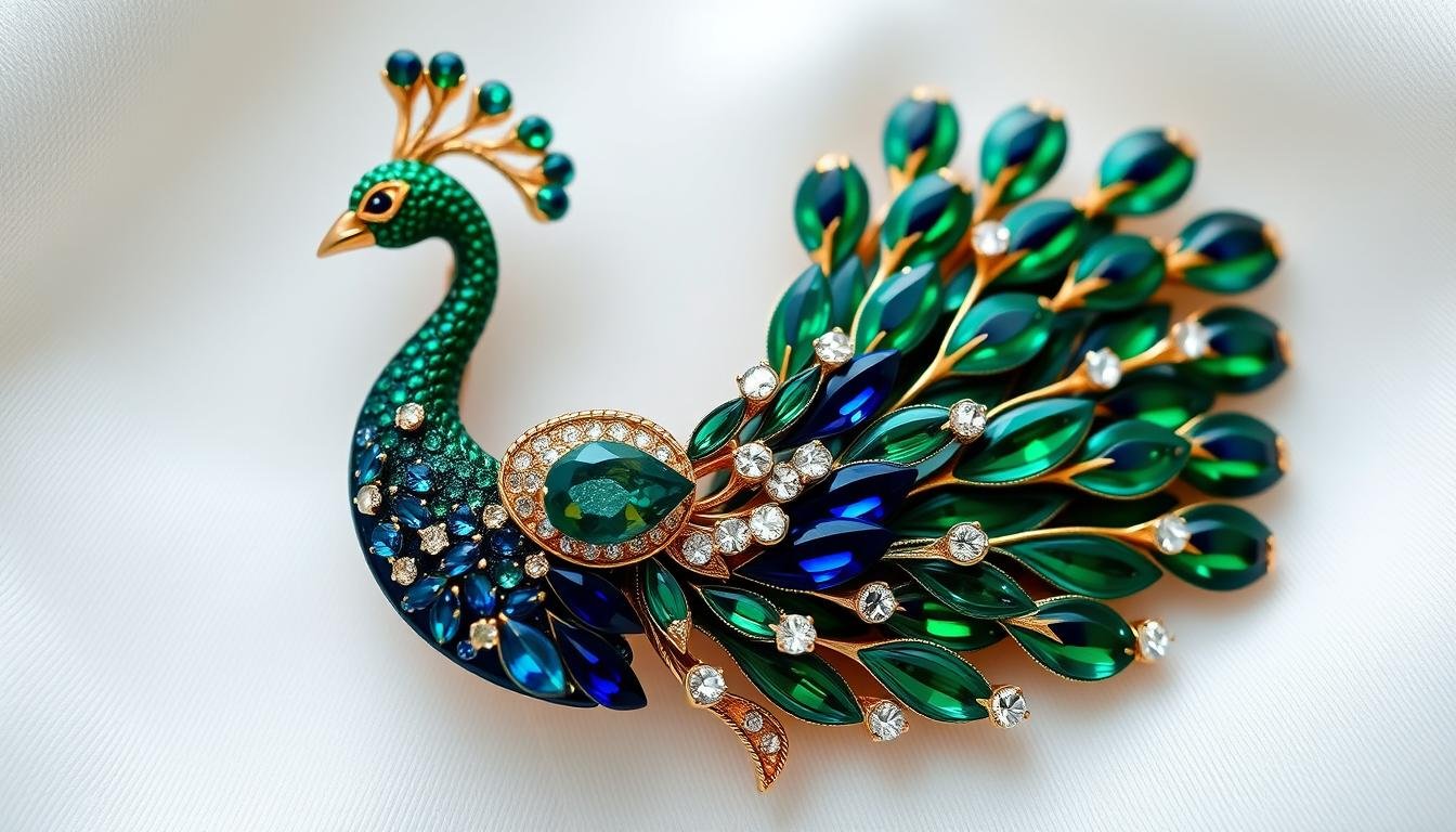 Peacock Brooch Art and Jewelry Design